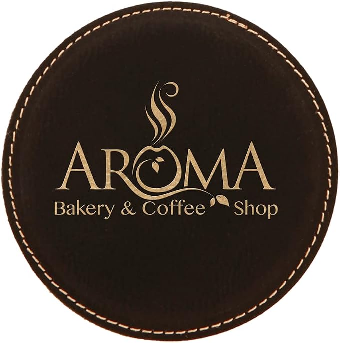 Custom Engraved Coasters | Personalized Leather Coaster | Set of 6 | Drink - Image 2