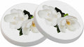 Magnolia Flower Ceramic Coasters Absorbent Drink Coasters Round Ceramic Table by oFloral