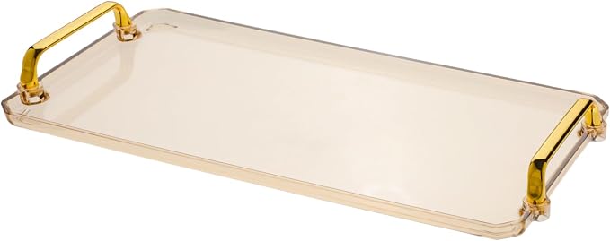 Acrylic Serving Tray with Handles by Unknown