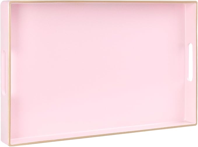Pink Decorative Tray for Coffee Table, Serving Tray by MAONAME