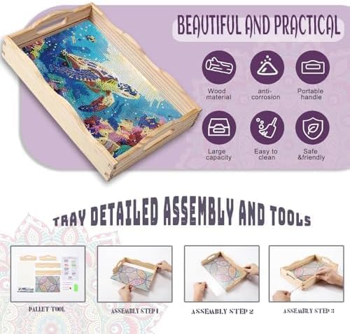 EWJRNSF Diamond Art Kits for Adults Wooden Serving Trays - Image 3