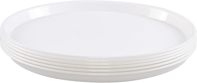6 Packs Plastic Round Platter, 13.5-Inch Non-Slip Serving Tray Set | Restaurant - Image 7