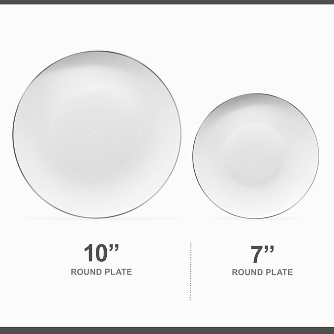 PLASTICPRO 32 Piece Combo Plates Set includes 16-7'' inch Plate & 16-10'' inch - Image 5