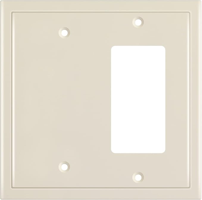 Modern Edge Decorative Wall Plate Switch Plate Outlet Cover, Durable Solid Zinc by HenneBery