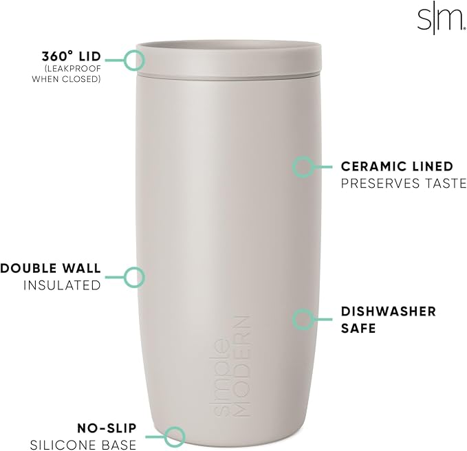 Simple Modern Halloween Travel Coffee Mug 360° Lid | 16oz | White | Voyager - Image 5