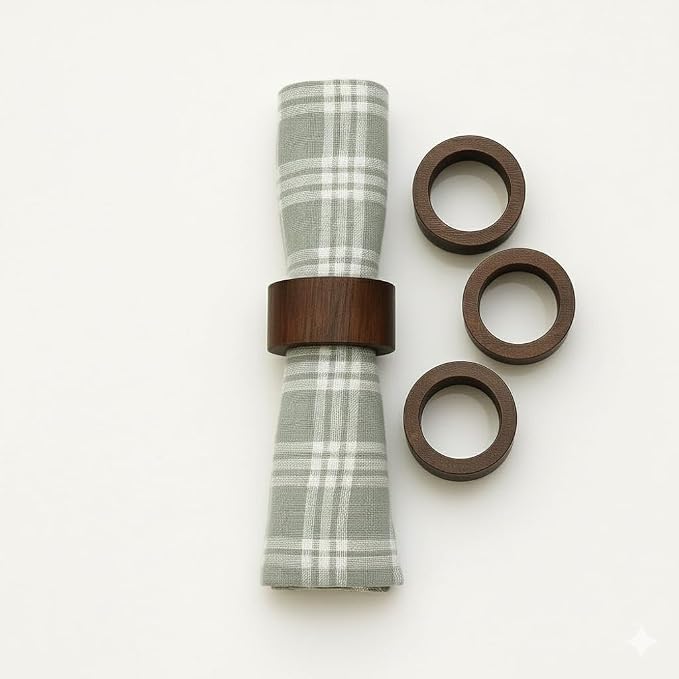 Handmade Wooden Napkin Ring Made by Artisan Beautifully Crafted and Designed in - Image 4
