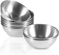 8 Pack 3.2inch Stainless Steel Sauce Dishes Mini Individual Saucers Bowl Round by CraftingJoyinEveryKitchen