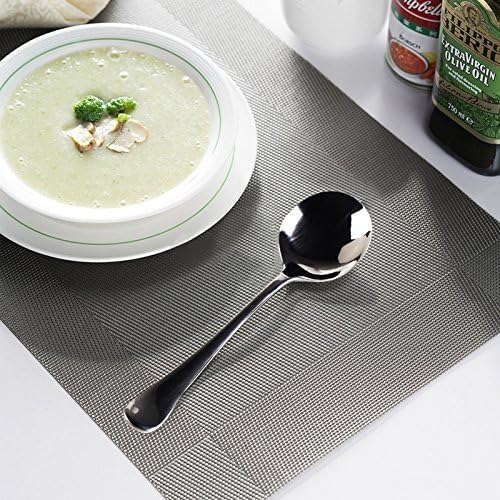 12 Piece Soup Spoons, High Grade Stainless Steel Soup Spoons, Dishwasher Safe - Image 2