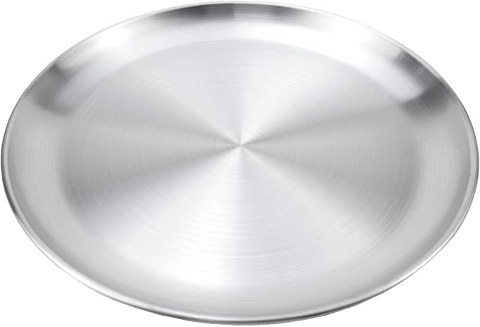 Antrader Silver Stainless Steel Tray, Round Serving Tray, Bar Party by Antrader