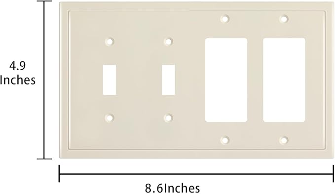 Modern Edge Decorative Wall Plate Switch Plate Outlet Cover, Durable Solid Zinc - Image 3