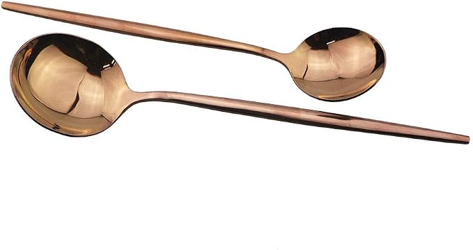 JASHII 24 Pieces 304 Stainless Steel Rose Cutlery Set Home Kitchen Silverware - Image 5
