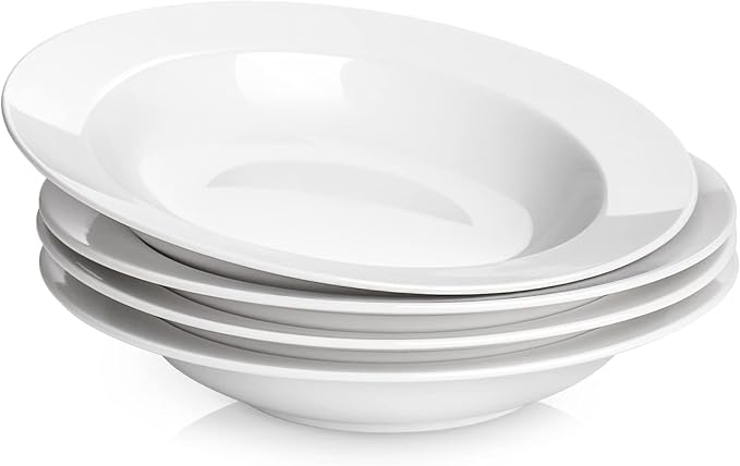 Y YHY Soup Bowls, Pasta Bowls Set of 4, 20 Ounces Porcelain Wide Rim Bowls by YYHY