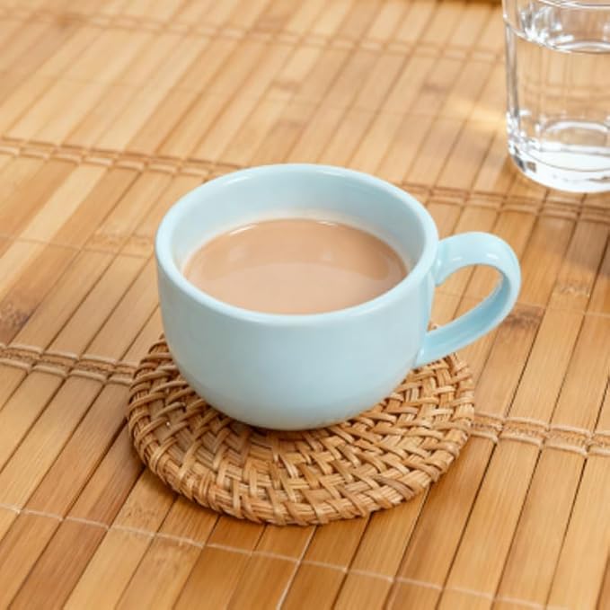 6Pcs Natural Woven Coasters, 3.94 Inch Round Rattan Drink Coasters - Image 3