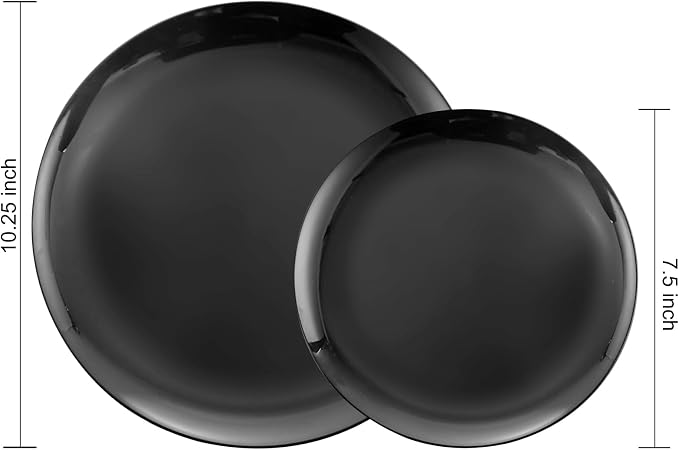 PULOTE 100PCS Black Plastic Plates Disposable - Image 2