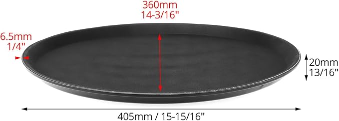 QWORK 16" Round Non-Slip Tray, 8 Pack Restaurant Serving Trays - Image 2