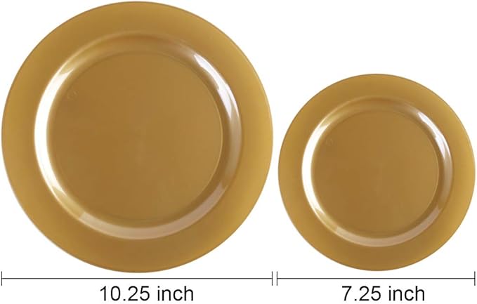 102 Pieces Solid Gold Disposable Plates - Image 2