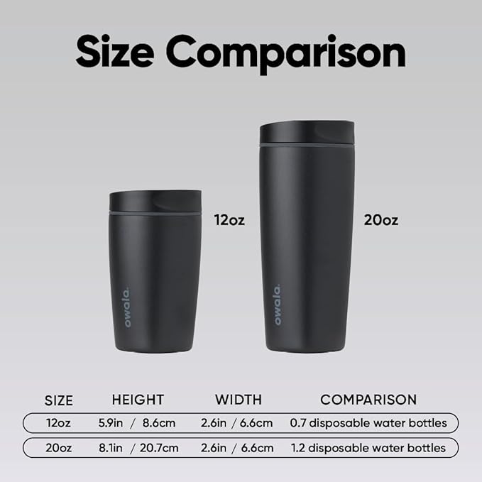 Owala SmoothSip Slider Insulated Travel Coffee Cup 12 oz Very Very Dark - Image 5