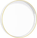 13" White Decorative Tray, Plastic Round Serving Tray by MAONAME