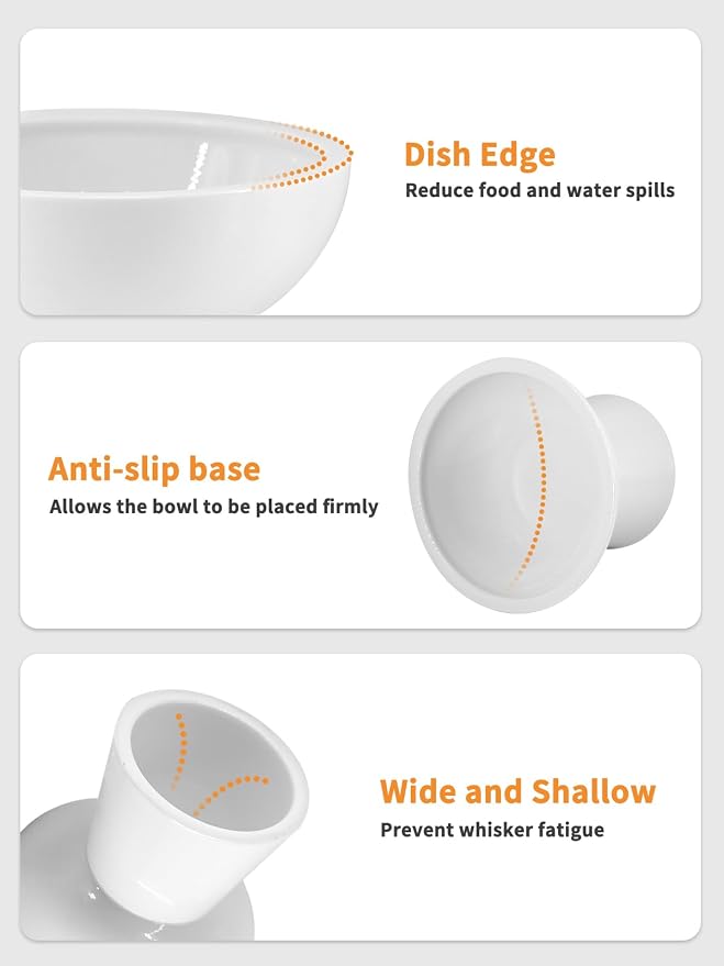 LoeJan Elevated Food and Water Bowls Set, Extra Wide and Raised Ceramic Feeder - Image 4