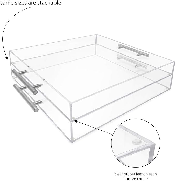 Isaac Jacobs 15x15 Clear Acrylic Serving Tray - Image 5