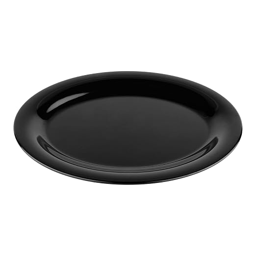 GET 12" x 9" Black Oval Melamine Dinner Plate | Dishwasher safe, Shatterproof by Unknown