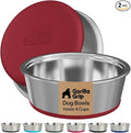 GORILLA GRIP Dog Bowls, Food Grade 304 Stainless Steel, Holds 4 Cups Each Food by Unknown