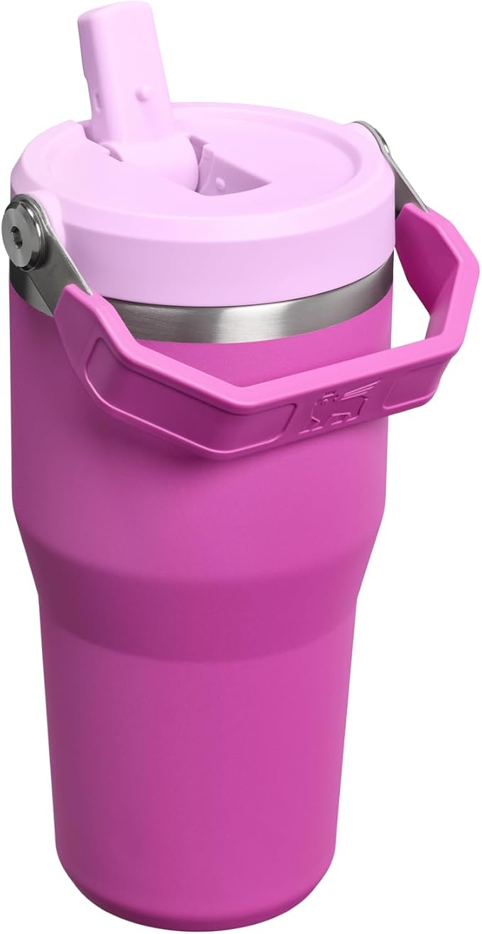 STANLEY IceFlow 2.0 Flip Straw Tumbler, 20 oz, Dark Blossom | Easy Carry Handle - Image 3