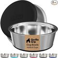GORILLA GRIP Dog Bowls, Food Grade 304 Stainless Steel, Holds 6 Cups Each Food by Unknown