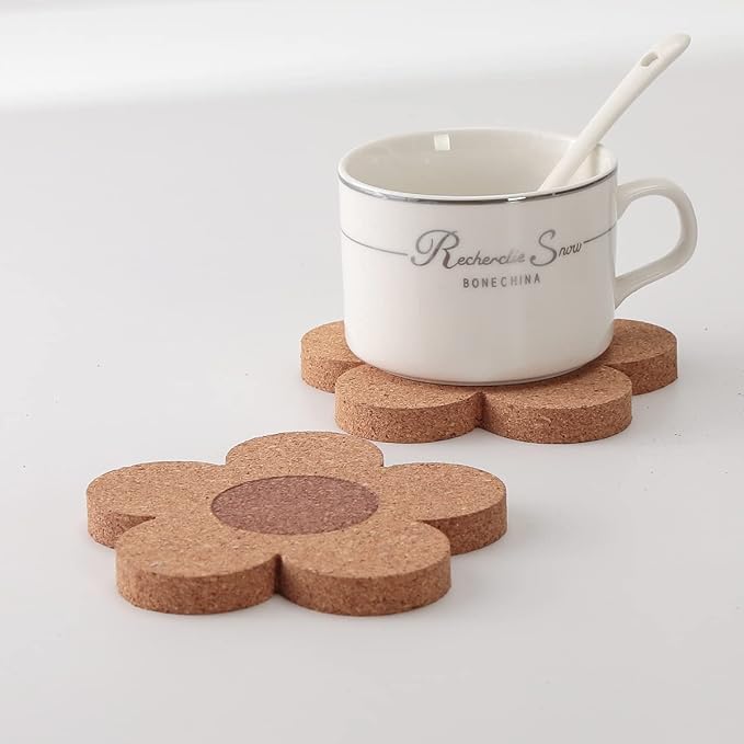12PCS 3/8" Thick Cork Coasters for Drinks, Absorbent and Reusable Coaster Set - Image 8