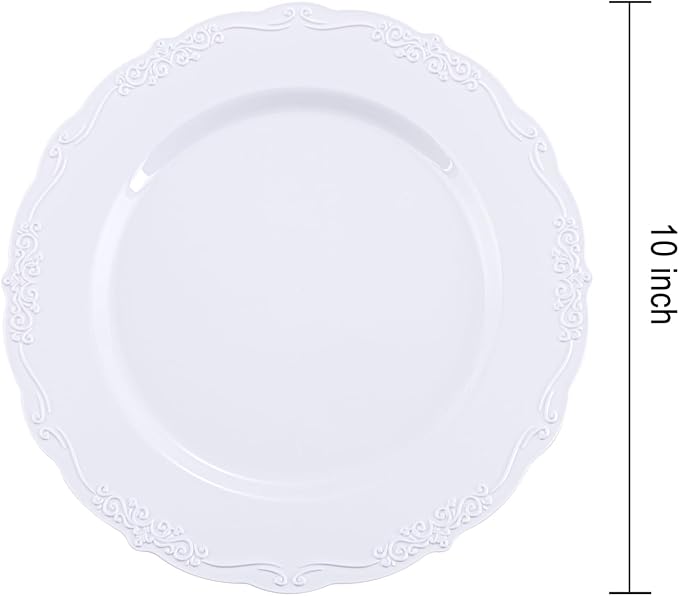 DaYammi 36PCS White Plastic Plates, Heavy Duty White Disposable Plates Premium - Image 4