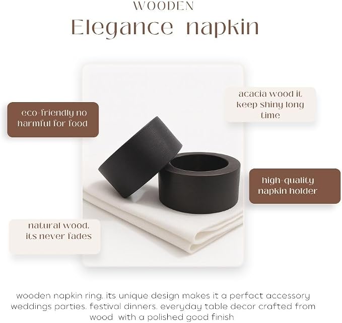 Handmade Wooden Napkin Ring Made by Artisan Beautifully Crafted and Designed in - Image 3