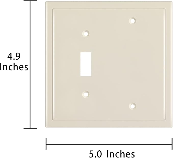 Modern Edge Decorative Wall Plate Switch Plate Outlet Cover, Durable Solid Zinc - Image 3