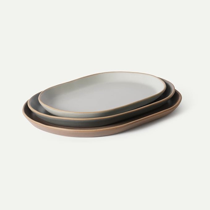 MORA Serving Platter Set of 3, Giant & Mega Ceramic Oval Platters by MORA