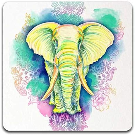 Watercolor Elephant Square Coaster Set - Image 5