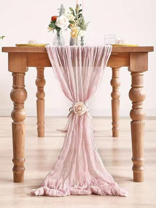 20Pack Light Pink Cheesecloth Table Runner 20x120inch Gauze Table Runners | - Image 2