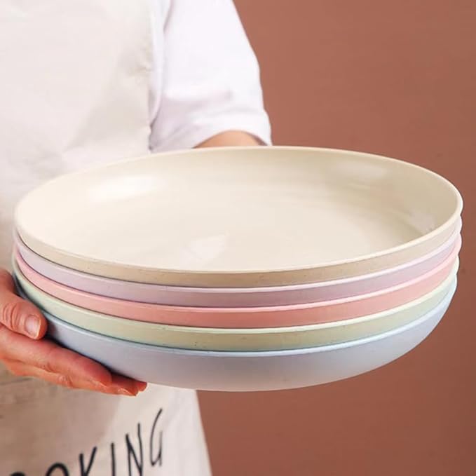LRUUIDDE Unbreakable Cereal Dinner Plate, 9 Inch Wheat Straw Deep Reusable - Image 5