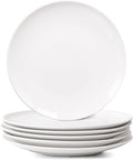 White Dinner Plates Set of 6, 10 Inch Ceramic Plates – White Porcelain Dinner by YALONG