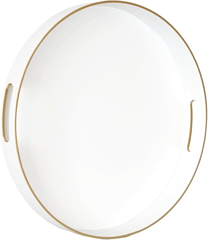 Gifturbo White Round Serving Tray, Decorative Serving Trays by Gifturbo