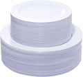 KIRE 120PCS White Plastic Plates by KIRE