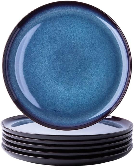 LERATIO Ceramic Dinner Plates Set of 4, 10.5 Inch Reactive Glaze Plate Sets | by LeRatio