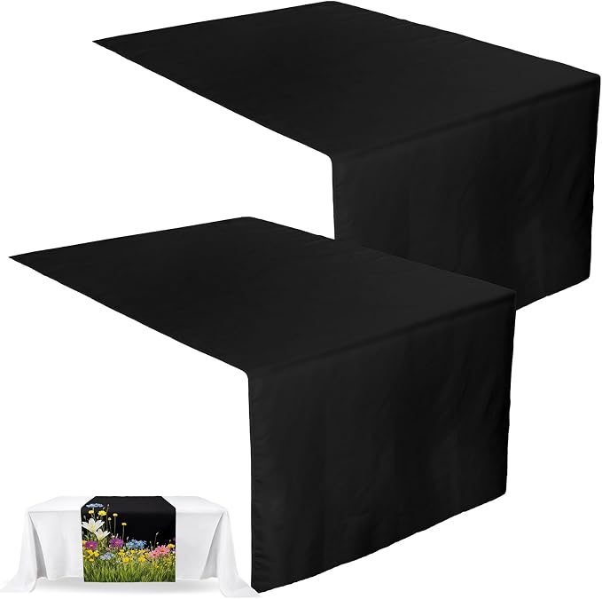 1 Pcs Black Sublimation Table Runners Blanks 24 x 72 Inch Polyester Table by Breling