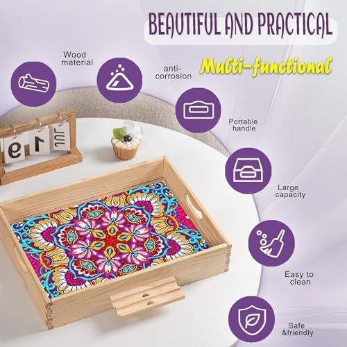 EWJRNSF Diamond Art Kits for Adults Wooden Serving Trays - Image 4