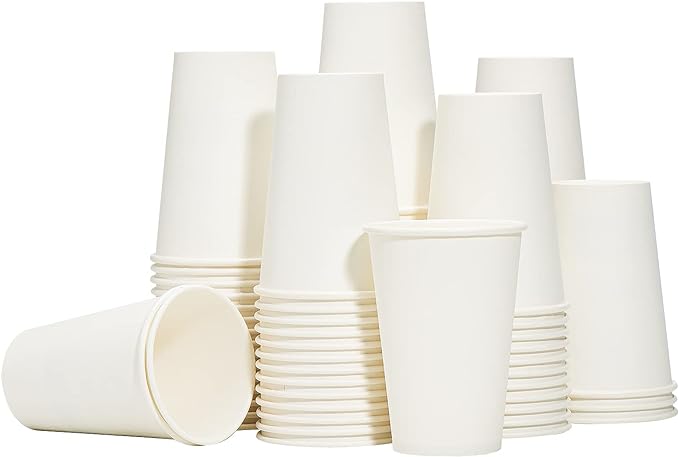 RACETOP Coffee Cups 12 oz, 100 Pack Disposable Paper Cups | Thickened Paper by RACETOP
