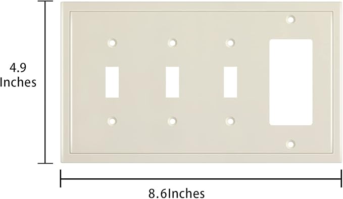 Modern Edge Decorative Wall Plate Switch Plate Outlet Cover, Durable Solid Zinc - Image 3