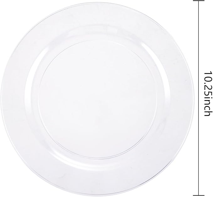 bUCLA 30PCS Clear Plastic Dinner Plates Disposable - Image 2