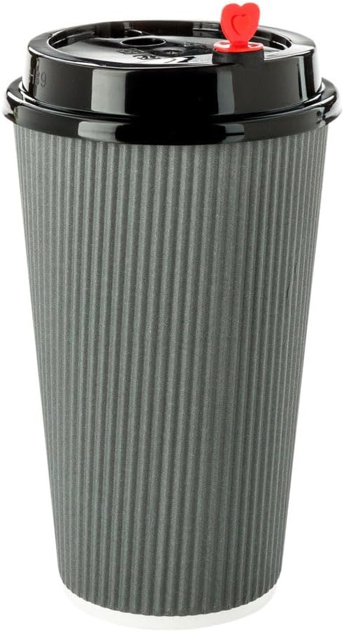 Restaurantware 16 Ounce Ripple Wall Disposable Coffee Cups, 500 Insulated Gray - Image 14