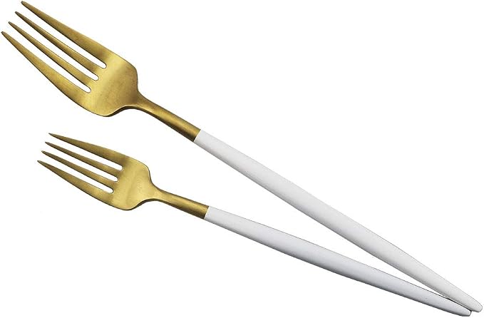 JASHII Luxury Wthie Gold Flatware, 20-piece Elegant Cute 18/10 Stainless Steel - Image 4