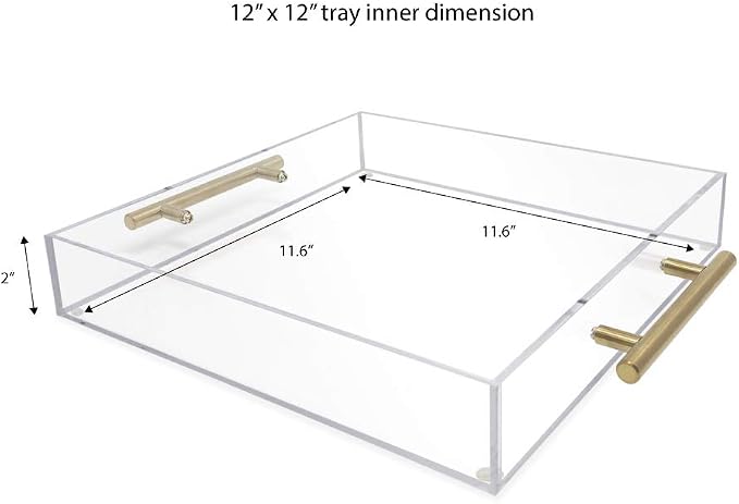 Isaac Jacobs 12x12 Clear Acrylic Serving Tray - Image 2