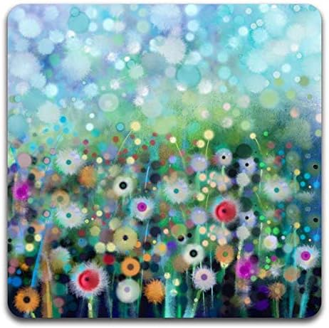 Beautiful Watercolor Flowers Square Coaster Set of 4 | Square Coaster Set - Image 2