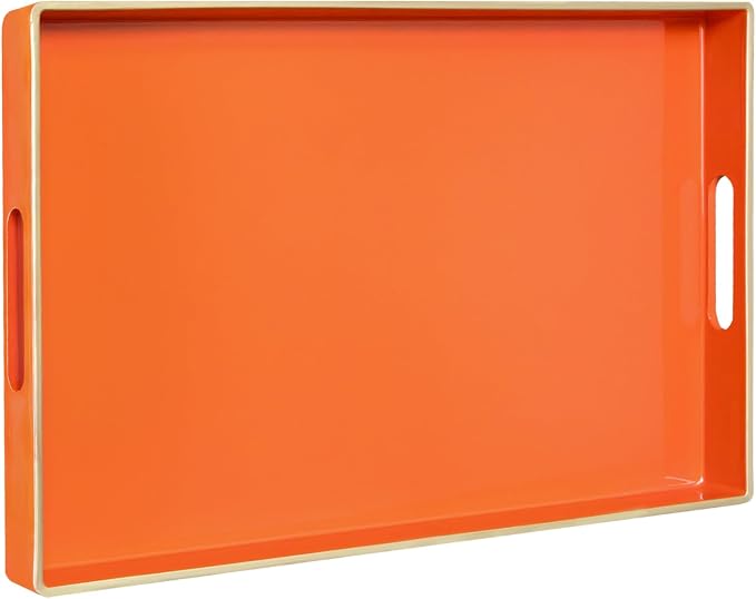Orange Decorative Tray for Coffee Table, Serving Tray by MAONAME